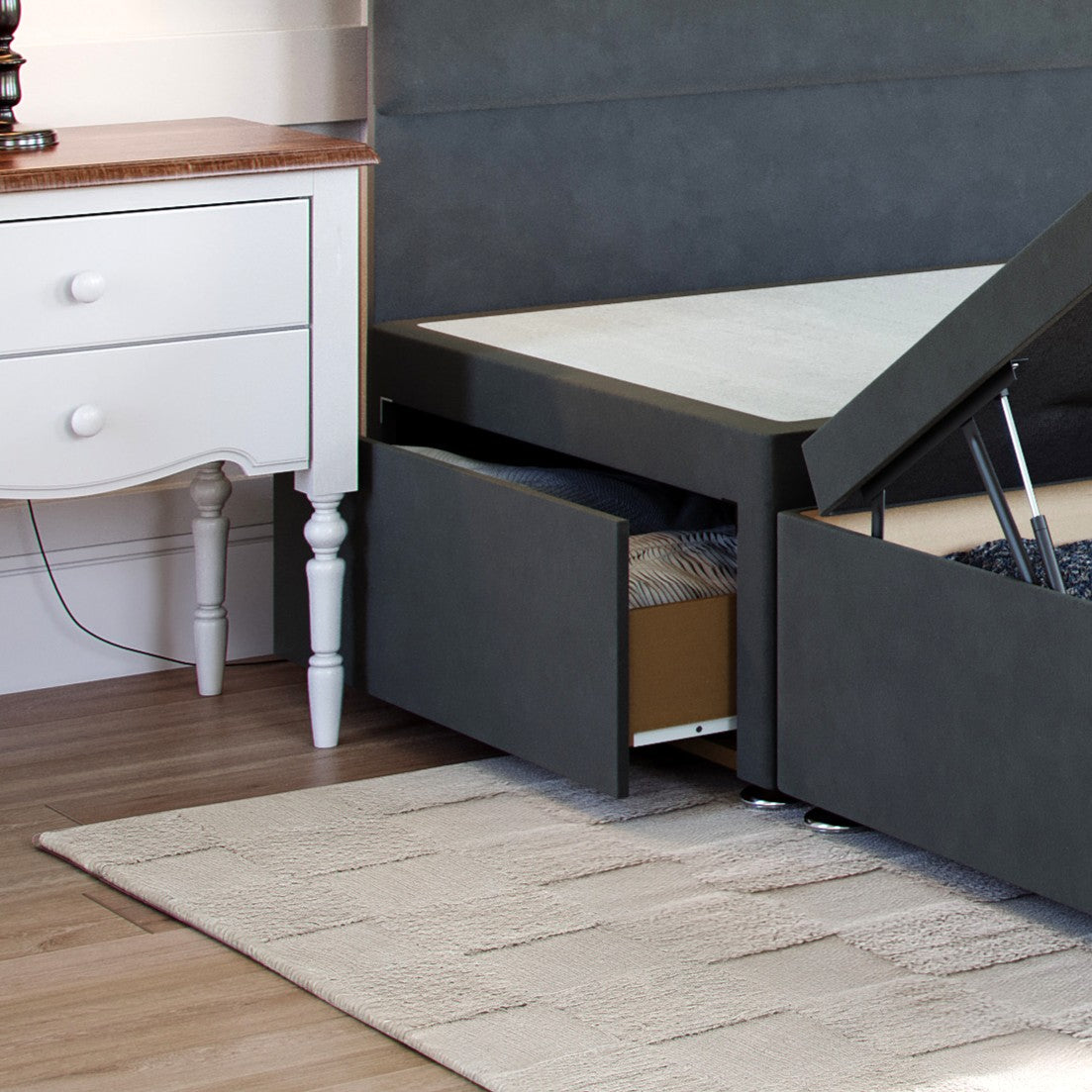 Half End Lift Ottoman Divan Bed Base