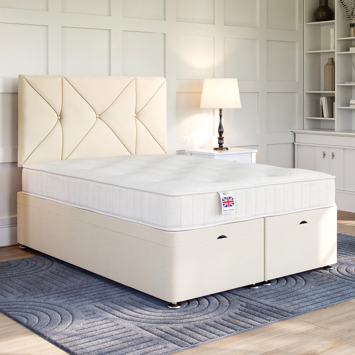 Hampton Ottoman Bed Set with Strutted Headboard