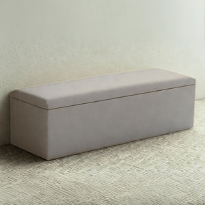 Livorno Padded Ottoman Storage Box Boucle Ivory - 4ft Small Double CLEARANCE