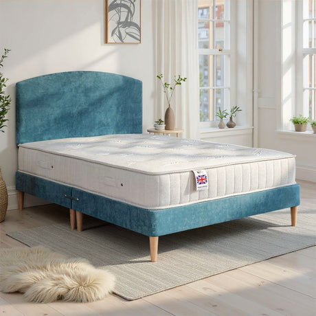 Low Divan Bed Base on Wooden Legs