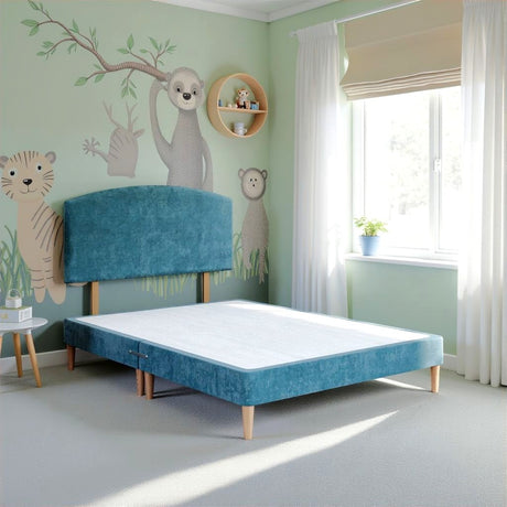Kids Low Divan Bed Base on Wooden Legs