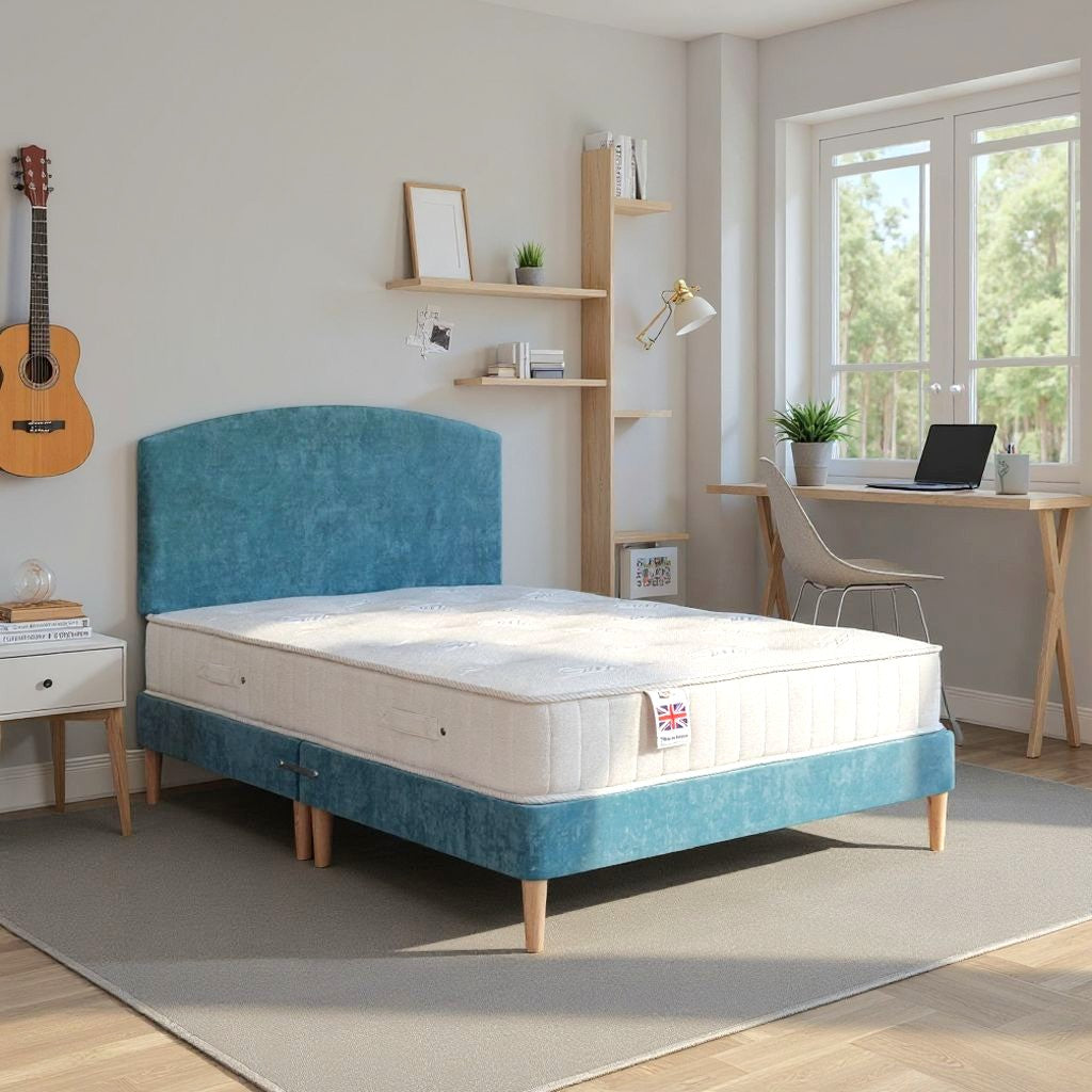 Kids Low Divan Bed Base on Wooden Legs