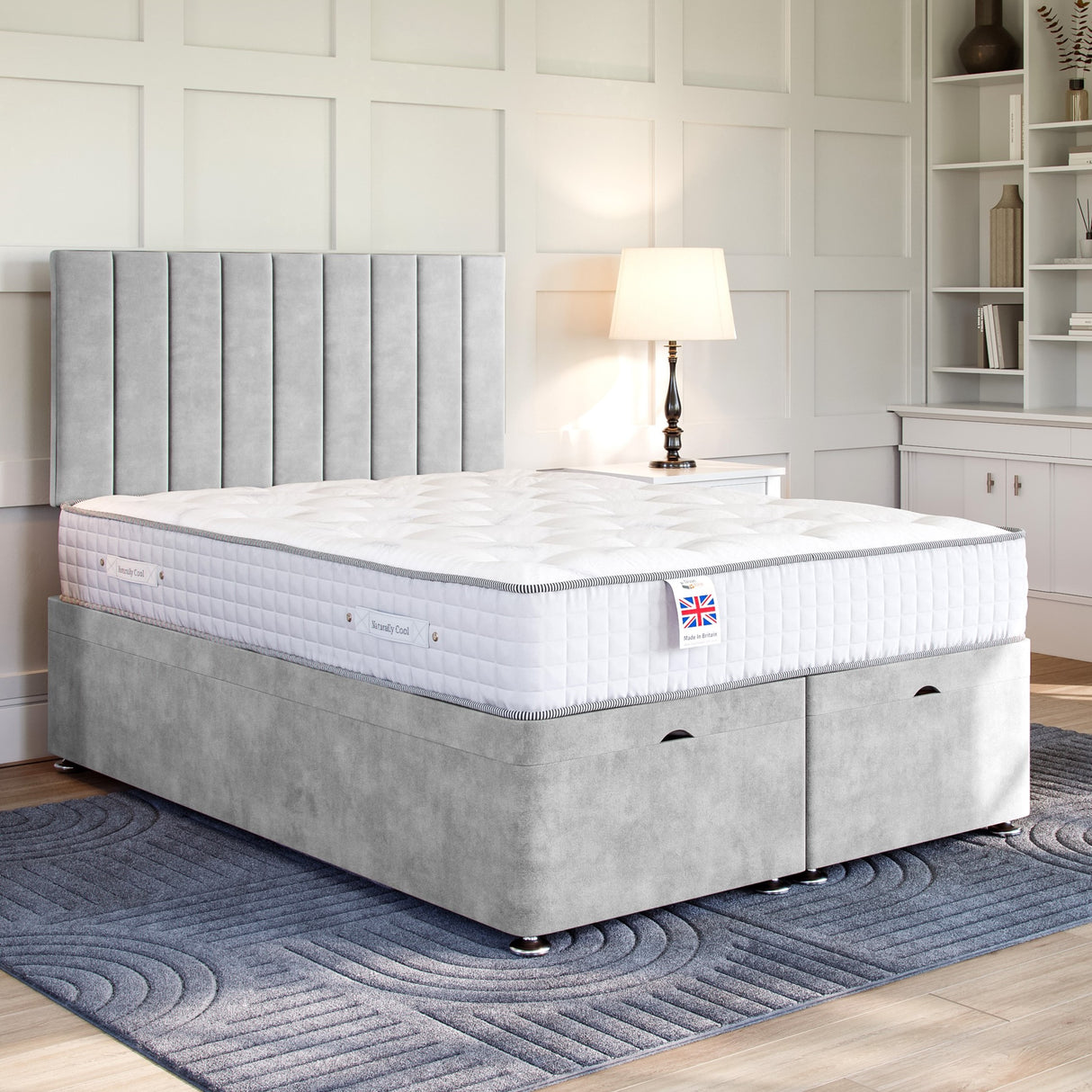 Florence Ottoman Bed Set with Strutted Headboard