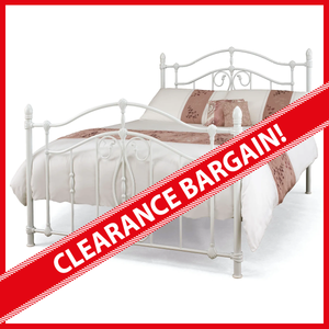 Radiance Glossy White Metal Bed Frame