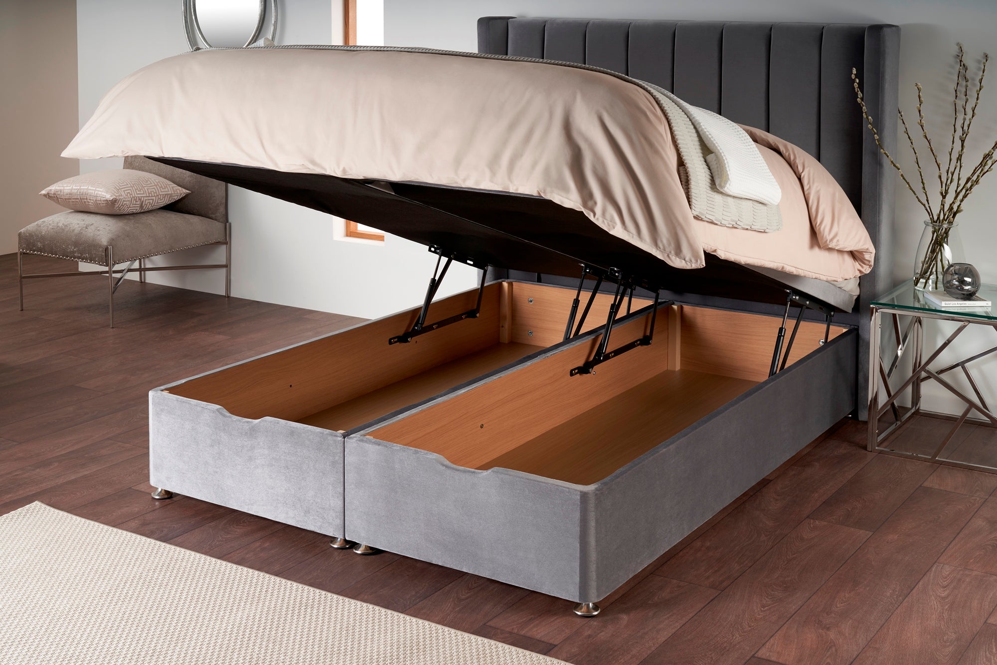 Ottoman storage end lift outlet divan bed base