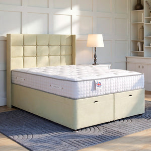 Sicily Ottoman Bed Set with Winged Floor Standing Headboard