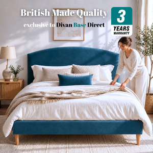 Low Divan Bed Base on Wooden Legs