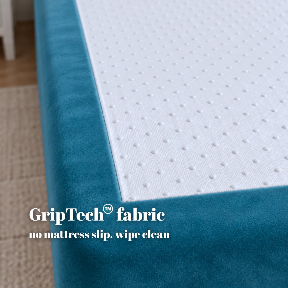 Low Divan Bed Base on Wooden Legs