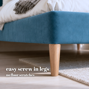 Low Divan Bed Base on Wooden Legs