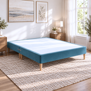 Low Divan Bed Base on Wooden Legs