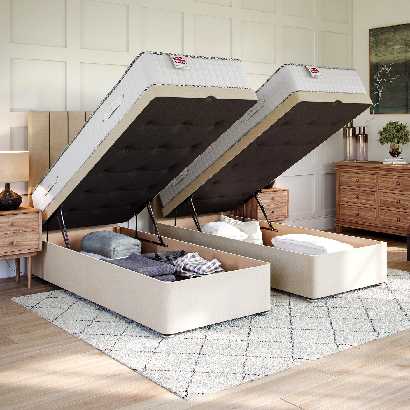 Zip and Link End Lift Ottoman Divan Bed Base Only