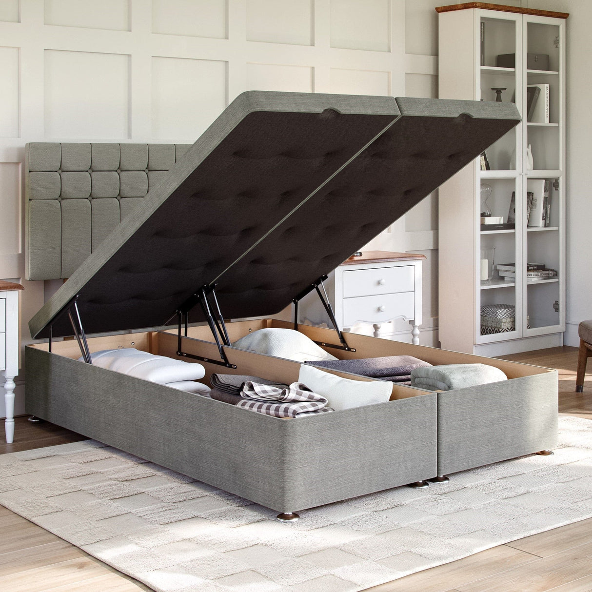 Amalfi Ottoman Bed Set with Strutted Headboard Ottoman Bed Set Divan Base Direct 
