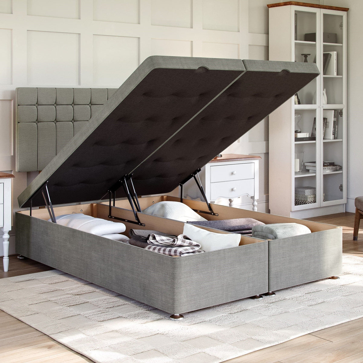 Amalfi Ottoman Bed Set with Strutted Headboard Ottoman Bed Set Divan Base Direct 