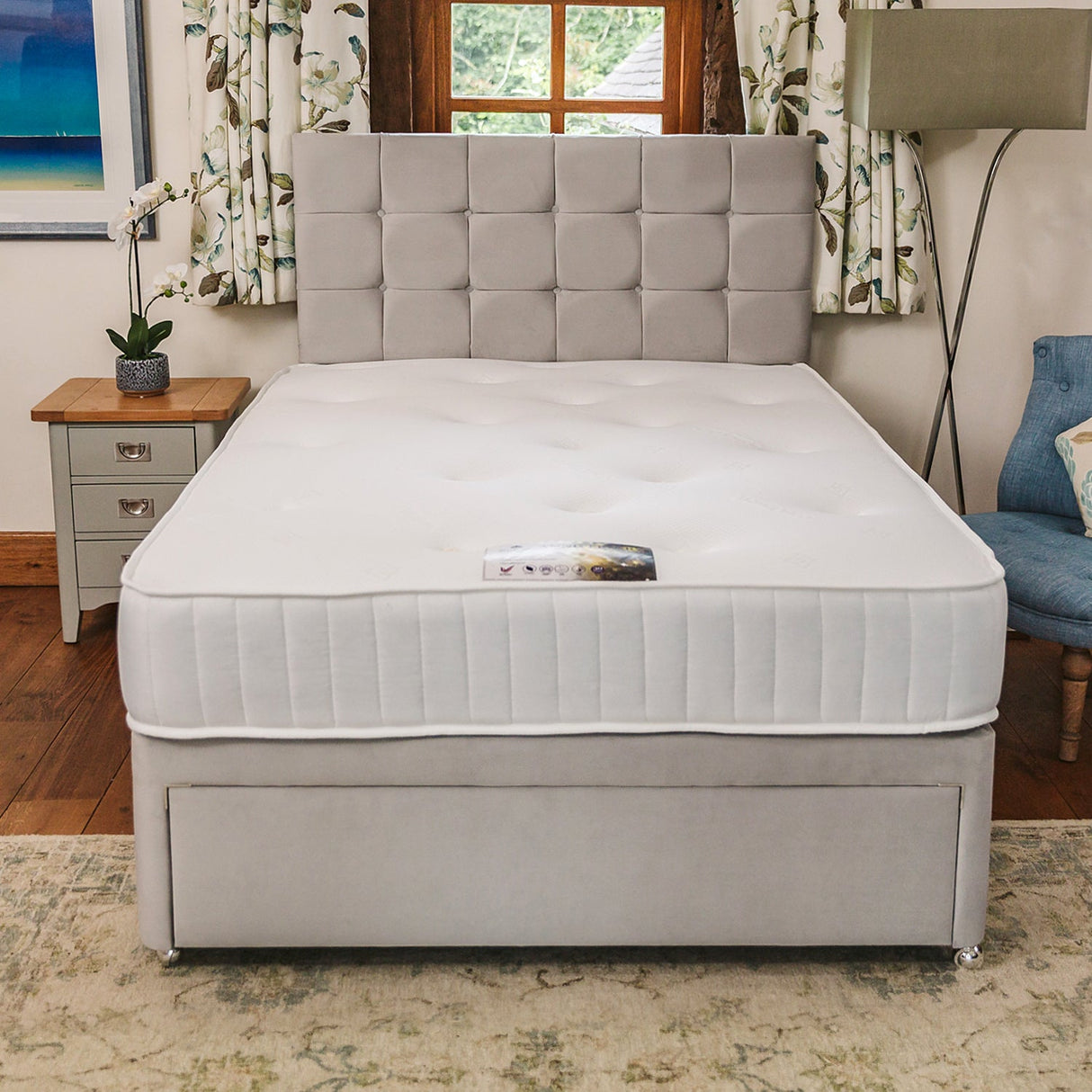 Anniversary 1000 Pocket Sprung Luxury Hotel Divan Bed Set