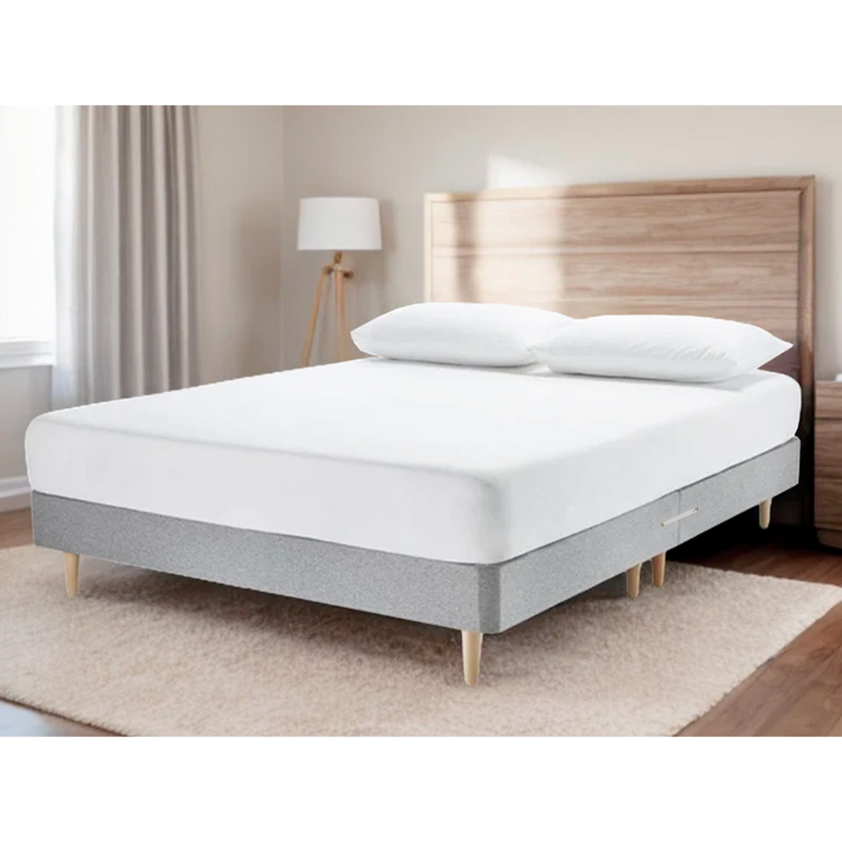 Low Divan Base on Wooden Legs Available in Single Double King