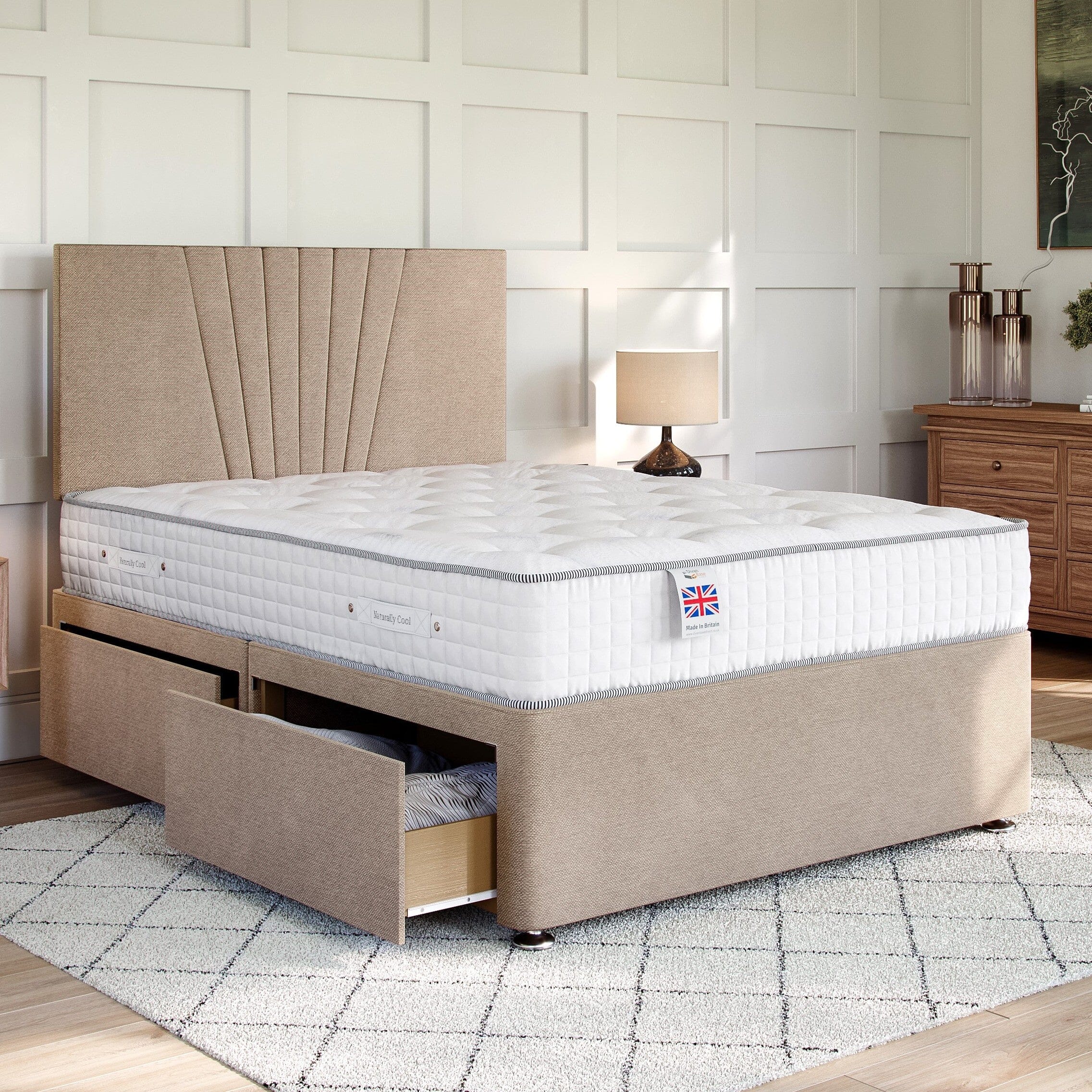 Bathwick Divan Bed Set with Strutted Headboard Divan bed Divan Base Direct 