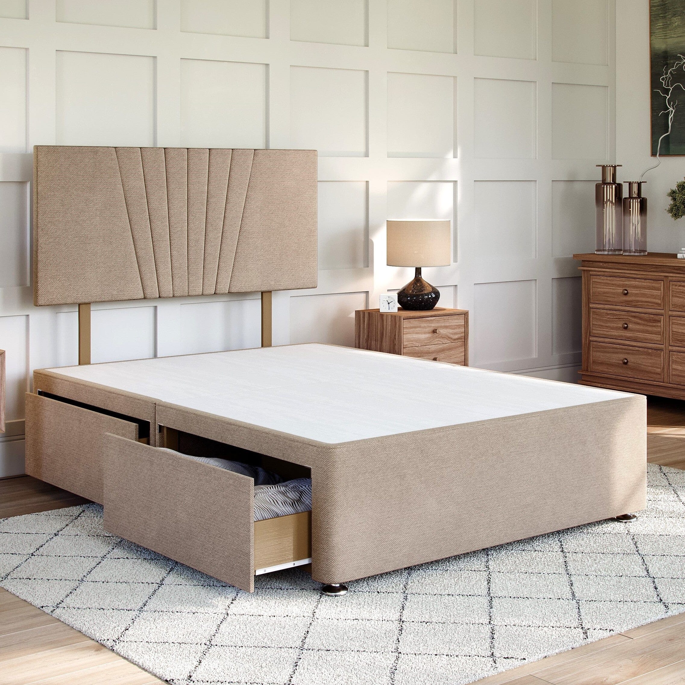 Bathwick Divan Bed Set with Strutted Headboard Divan bed Divan Base Direct 