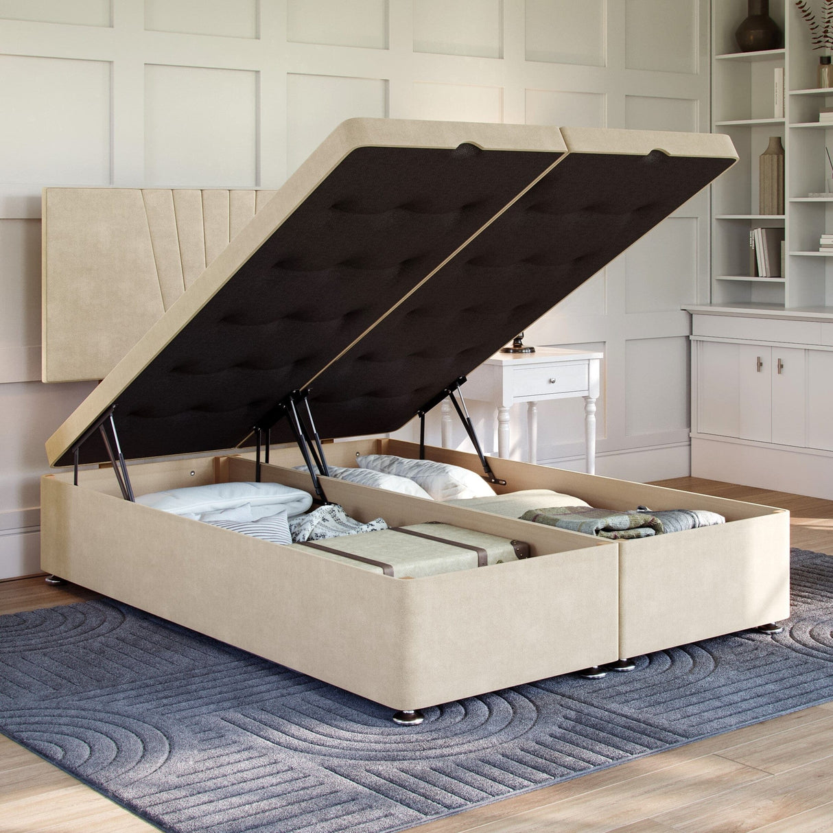 Bathwick Ottoman Bed Set with Strutted Headboard Ottoman Bed Set Divan Base Direct 