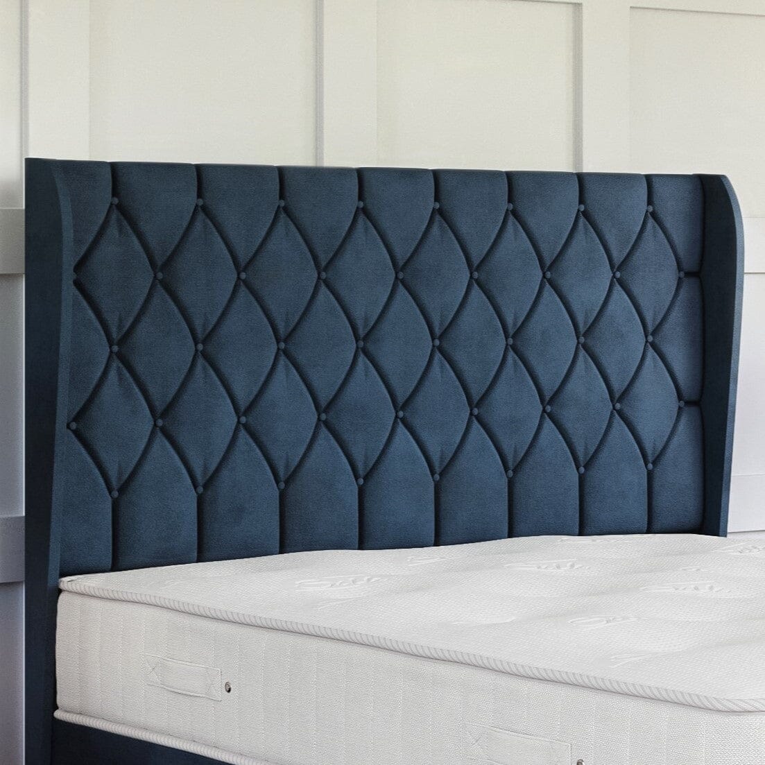 Buckingham Ottoman Bed Set with Winged Floor Standing Headboard Ottoman Bed Set Divan Base Direct 
