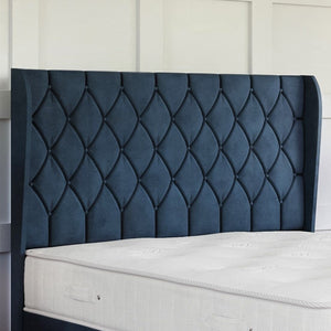 Buckingham Ottoman Bed Set with Winged Floor Standing Headboard Ottoman Bed Set Divan Base Direct 