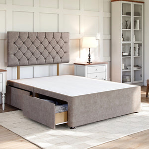 Chesterfield Divan Bed Set with Strutted Headboard Divan bed Divan Base Direct 