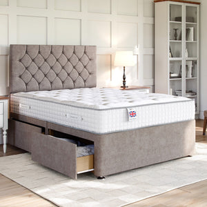 Chesterfield Divan Bed Set with Strutted Headboard Divan bed Divan Base Direct 
