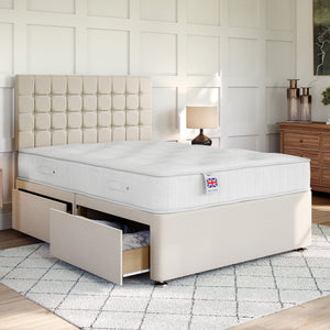County Divan Bed Set with Strutted Headboard Divan bed Divan Base Direct 