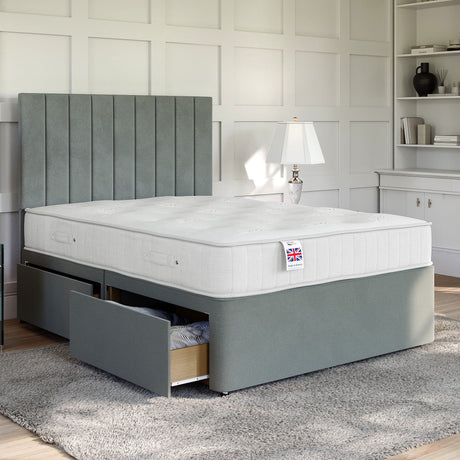 Florence Divan Bed Set with Floor Standing Headboard Divan bed Divan Base Direct 