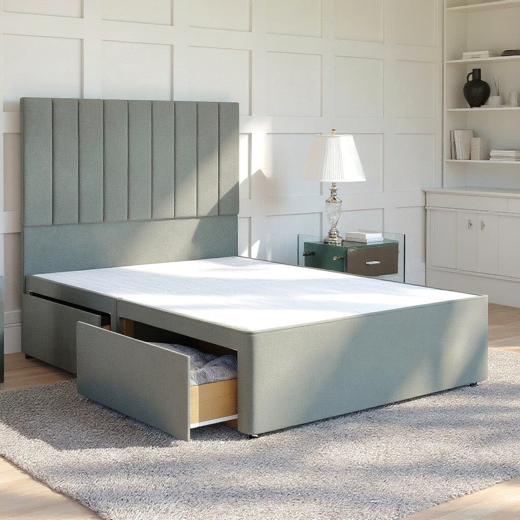 Florence Divan Bed Set with Floor Standing Headboard Divan bed Divan Base Direct 