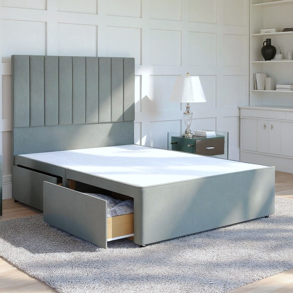 Florence Divan Bed Set with Floor Standing Headboard Divan bed Divan Base Direct 