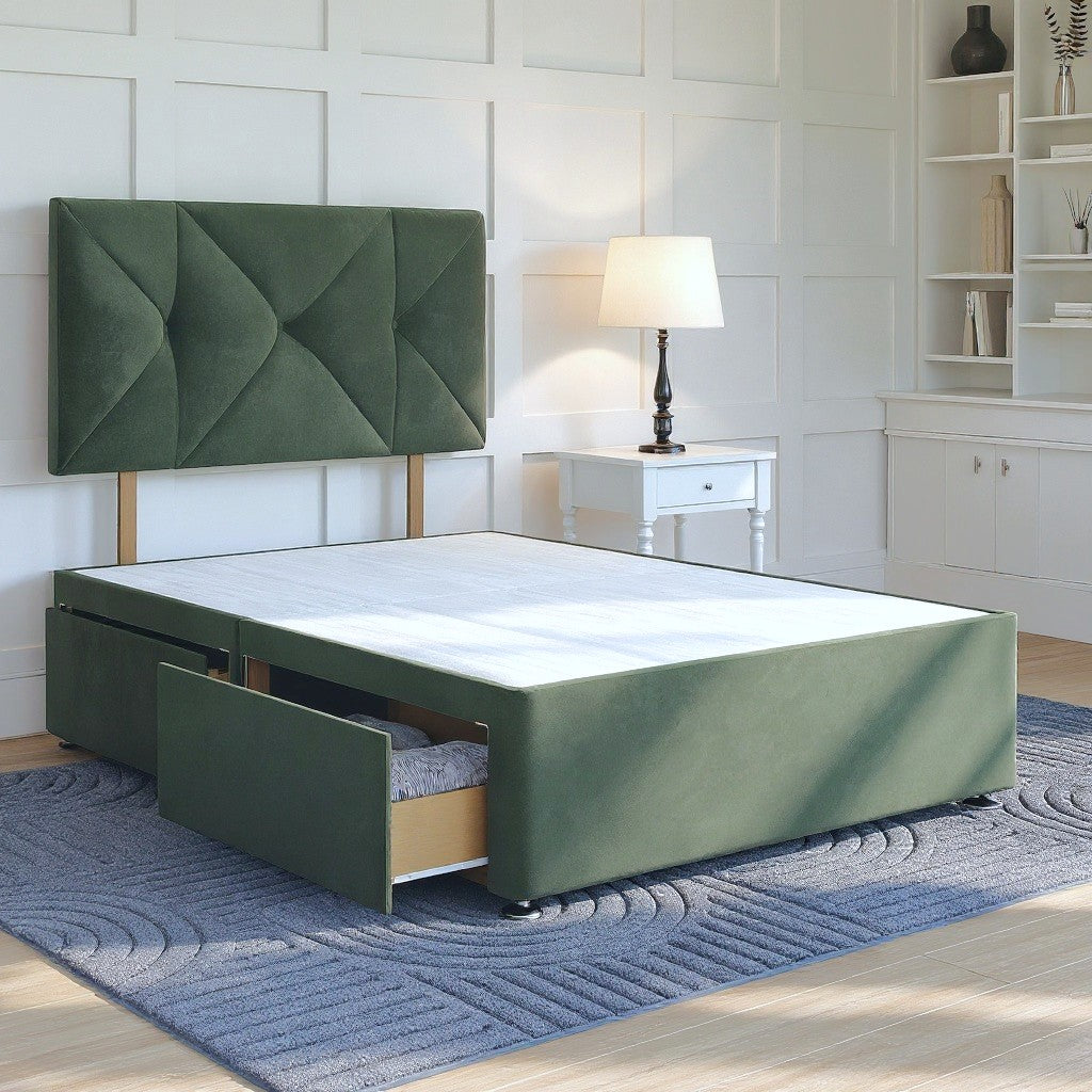 Hampton Divan Bed Set with Strutted Headboard Divan bed Divan Base Direct 