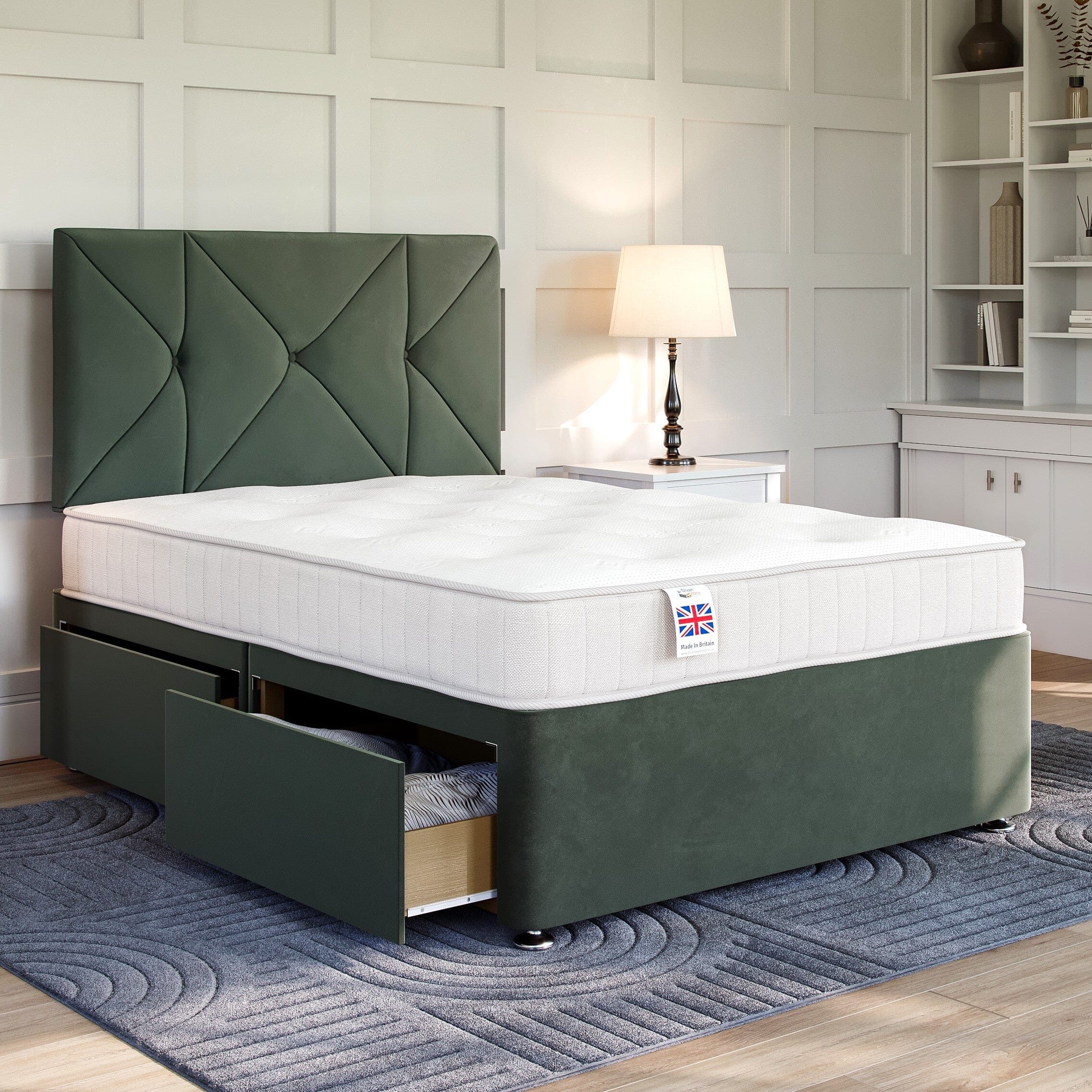Hampton Strutted Upholstered Headboard Headboard Divan Base Direct 