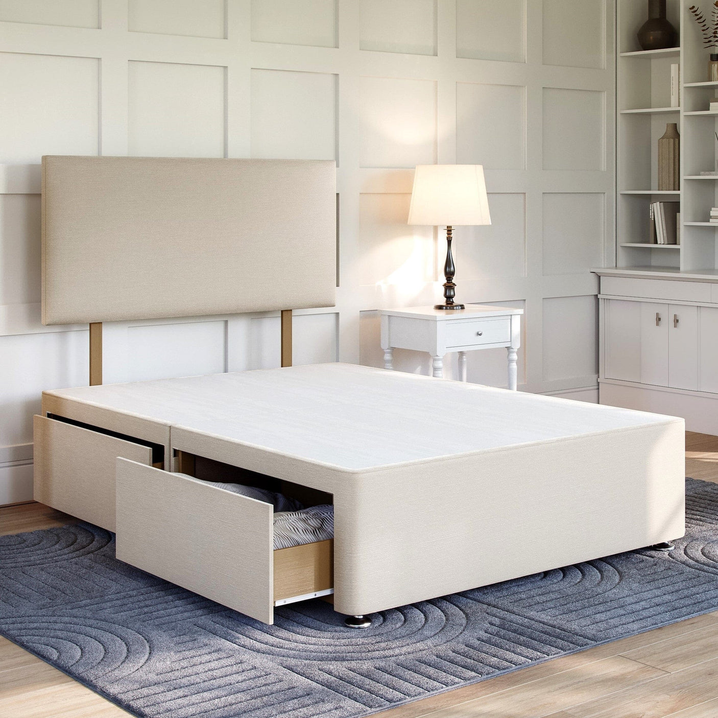 Cream Platform Top Divan Bed Base | Divan Base Direct