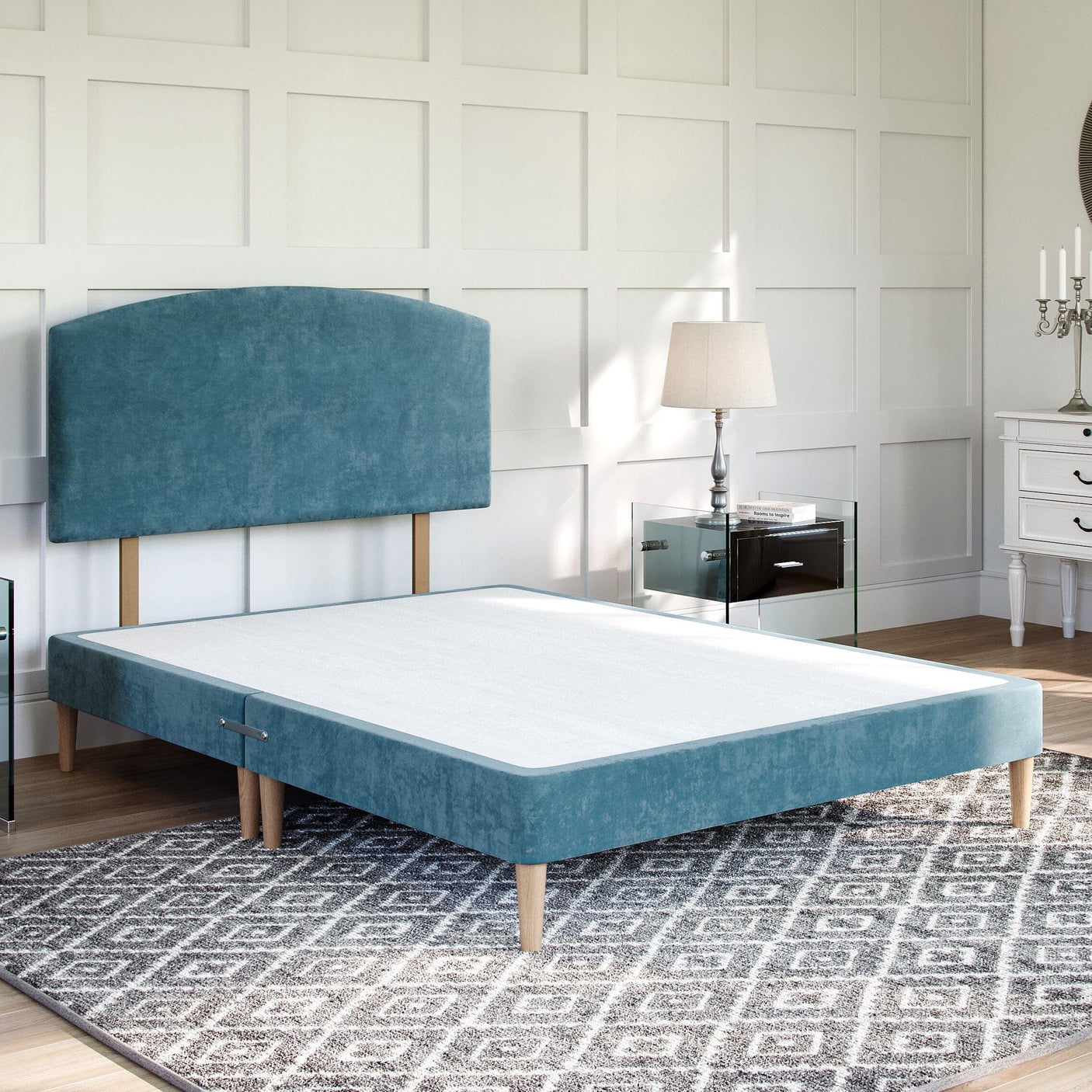 Low Divan Bed Base on Wooden Legs Low Divan Base Divan Base Direct 