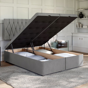 Matera Ottoman Bed Set with Strutted Headboard Ottoman Bed Set Divan Base Direct 