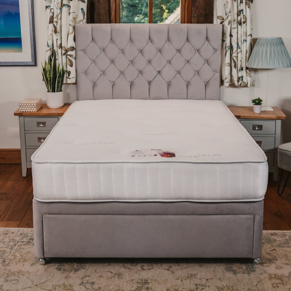 Ruby Memory Foam Orthopaedic Sprung Hotel Divan Bed Set