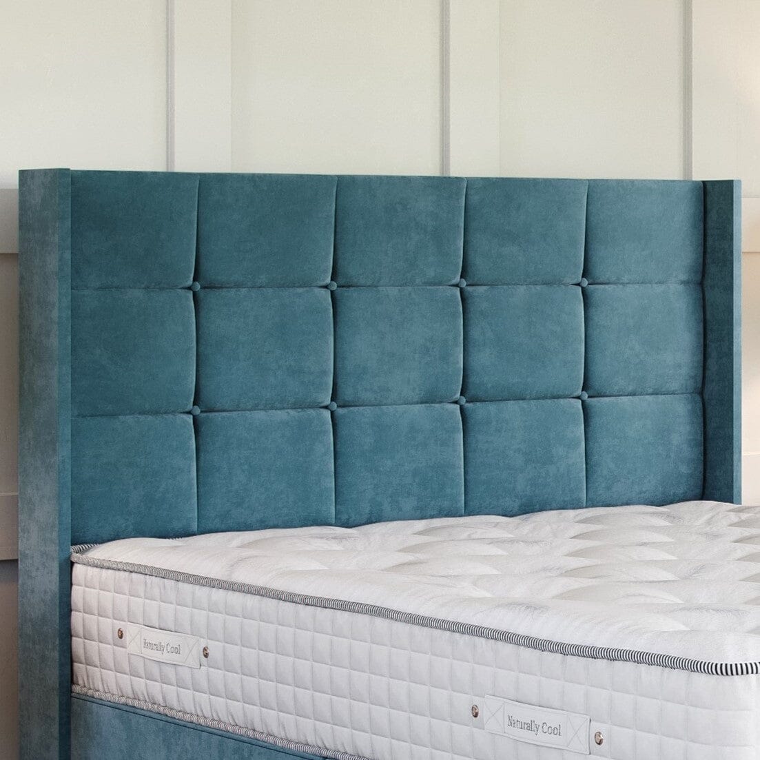 Sicily Divan Bed Set with Winged Floor Standing Headboard Divan bed Divan Base Direct 