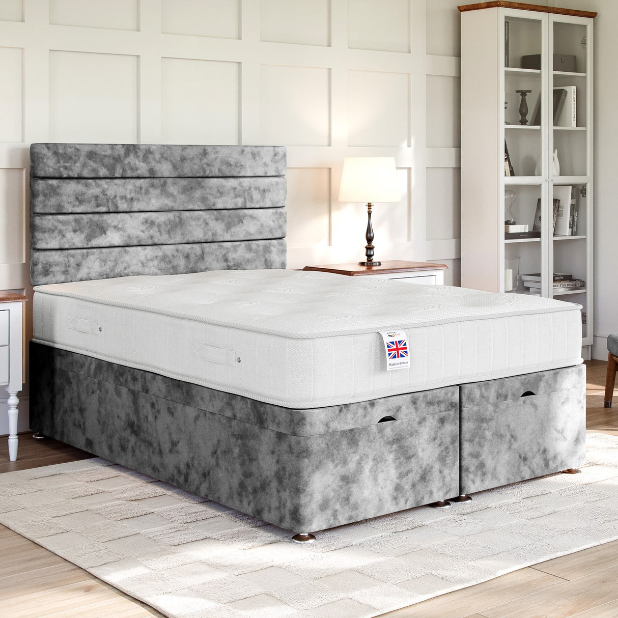 Sorrento Ottoman Bed Set with Strutted Headboard