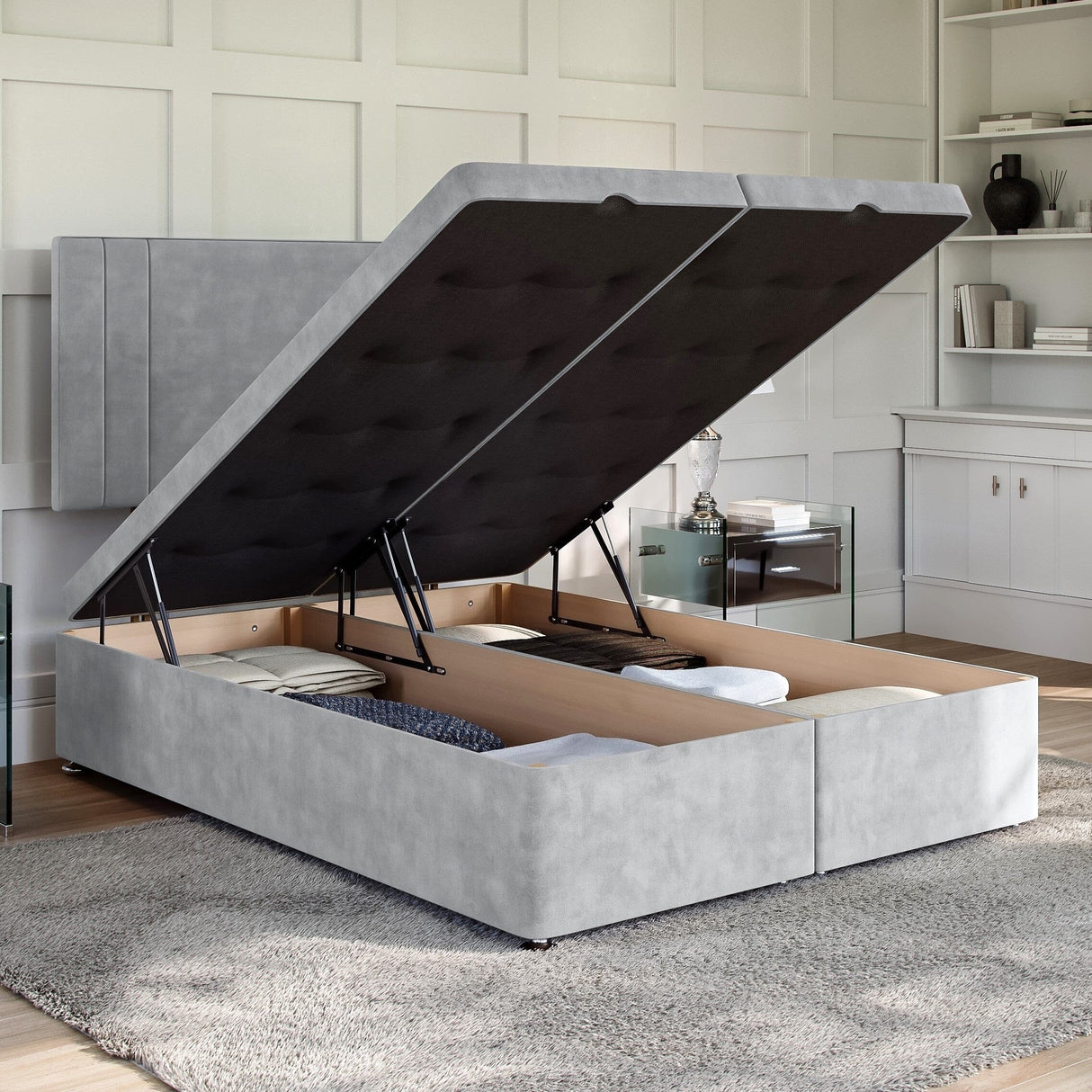 Verona Ottoman Bed Set with Strutted Headboard Ottoman Bed Set Divan Base Direct 