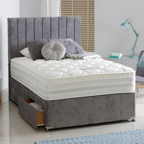 Dura Beds Oxford 1000 Pocket Sprung Memory Foam Cushioned Top Divan Bed Set