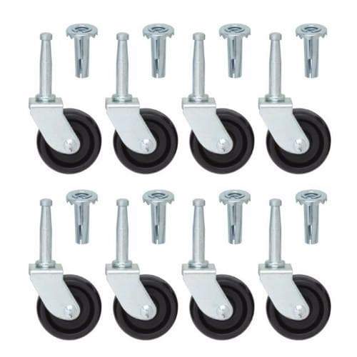 Set of 8 Bed Castor Wheels with Inserts