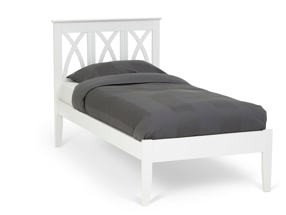Victoria Opal White Wooden Bed Frame