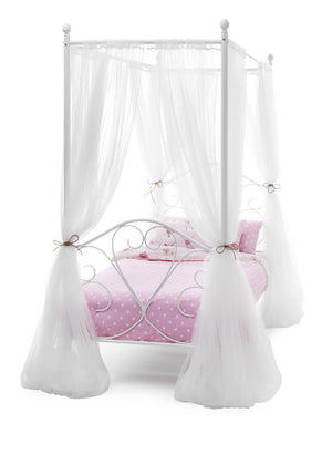 Majesty White Metal Four Poster Bed