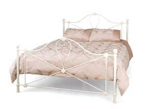 Elegance Ivory Gloss Metal Bed Frame
