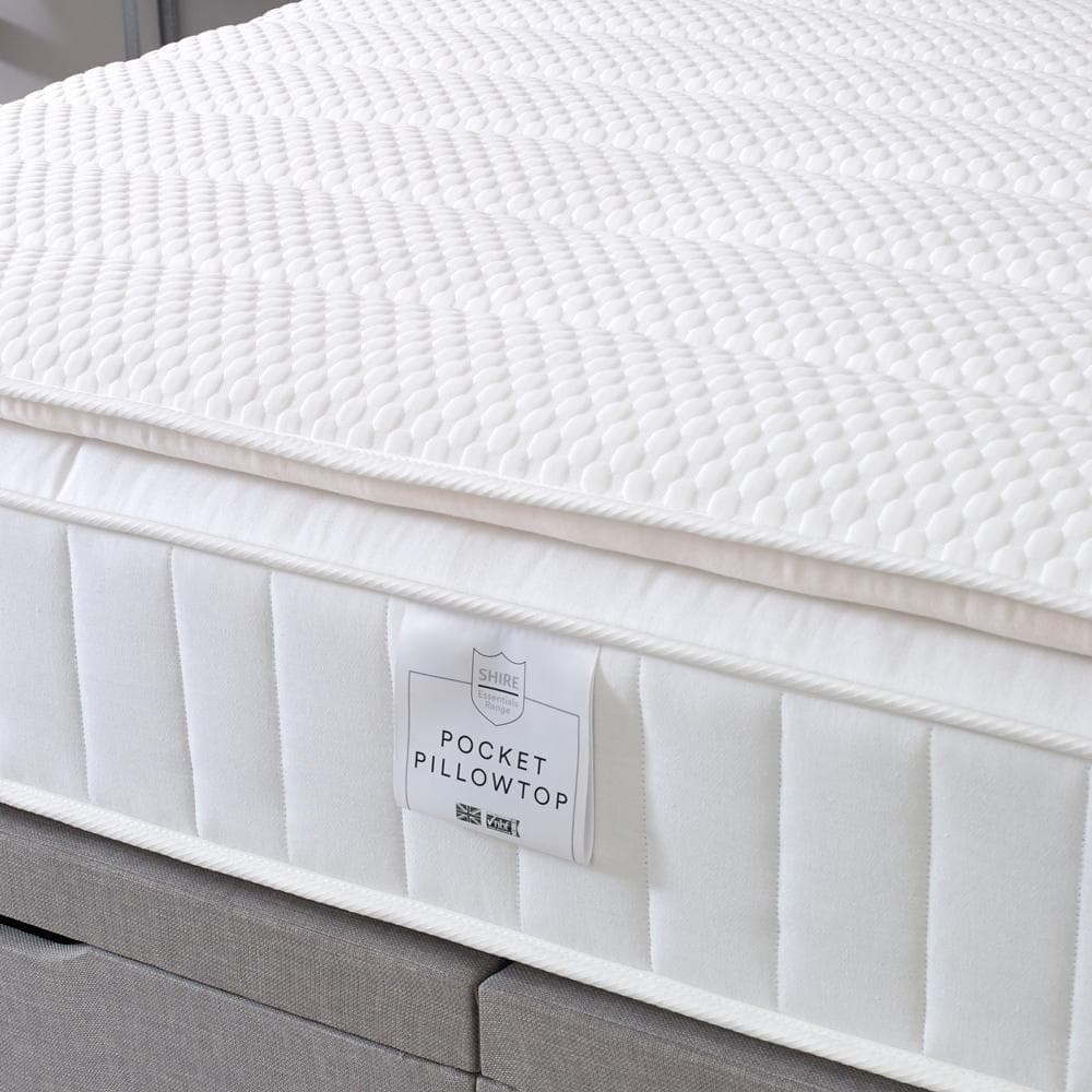 Shire Essentials 1000 Pocket Sprung Memory Foam Pillow Top Divan Bed Set