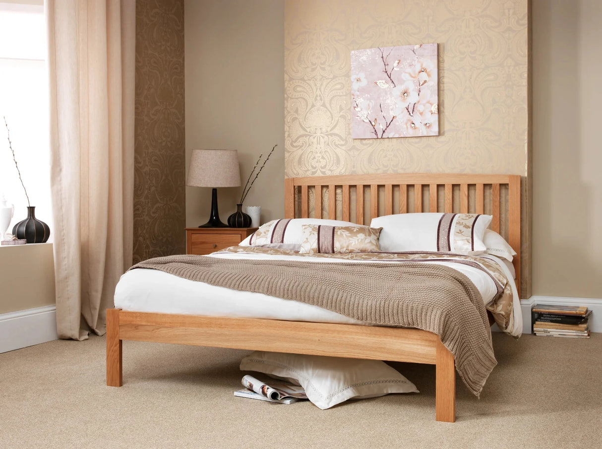 Serenity Oak Wooden Bed Frame Wooden Bed Frames Divan Base Direct 