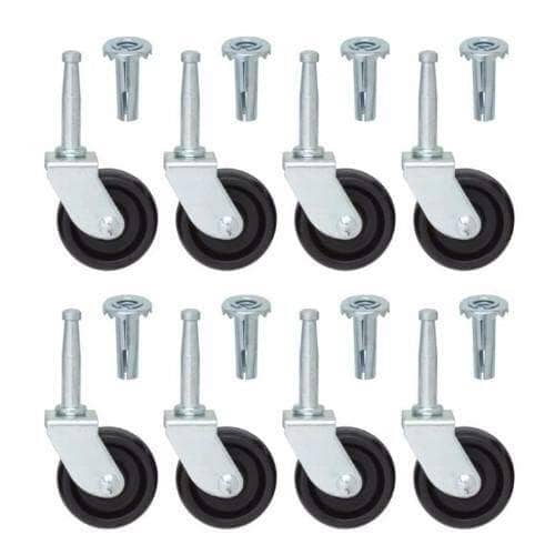 Set of 8 Bed Castor Wheels with Inserts Accessories Divan Base Direct 