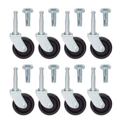 Set of 8 Bed Castor Wheels with Inserts Accessories Divan Base Direct 