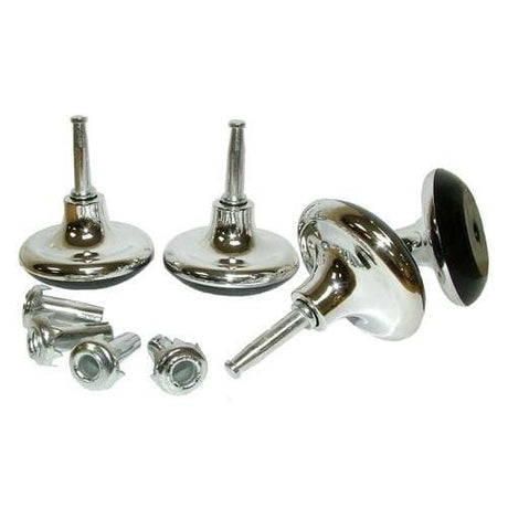 Set of 8 Chrome Bed Glides with Inserts Accessories Divan Base Direct 
