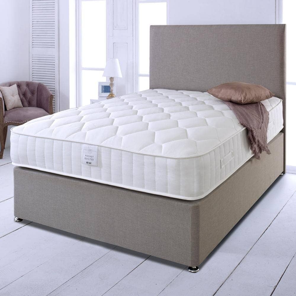 Shire Essentials 1000 Pocket Sprung Quilted Divan Bed Set Divan Bed Set Shire 